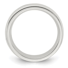 Sterling Silver 6mm Comfort Fit Half Round Milgrain Size 11 Band