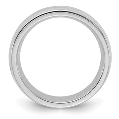 Sterling Silver Rhodium-plated 6mm Comfort Fit Milgrain Size 11 Band