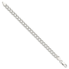 Sterling Silver 7mm Double Link Charm Bracelet - 4