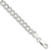Sterling Silver 7mm Double Link Charm Bracelet - 4