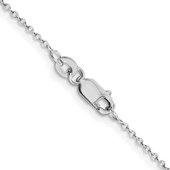 Sterling Silver Rhodium-plated 1mm Cable Chain - 9