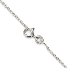 Sterling Silver Rhodium-plated 1mm Cable Chain - 10