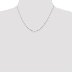 Sterling Silver Rhodium-plated 1mm Cable Chain w/2in ext. - 2