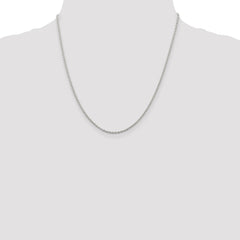 Sterling Silver Rhodium-plated 1.95mm Cable Chain - 5