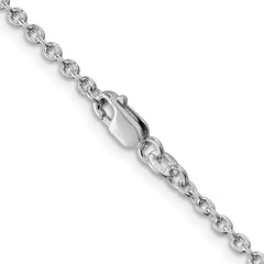 Sterling Silver Rhodium-plated 2.25mm Cable Chain - 6