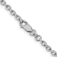 Sterling Silver Rhodium-plated 2.75mm Cable Chain - 2