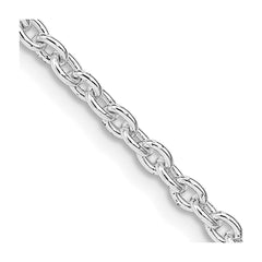 Sterling Silver Rhodium-plated 2.75mm Cable Chain - 2