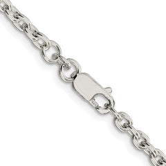 Sterling Silver Rhodium-plated 3.5mm Cable Chain - 2