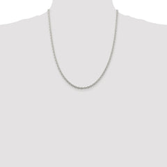 Sterling Silver Rhodium-plated 3.5mm Cable Chain - 6
