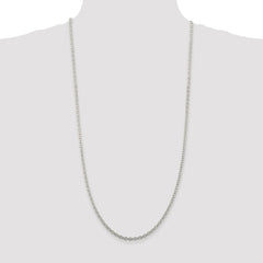 Sterling Silver Rhodium-plated 3.5mm Cable Chain - 7