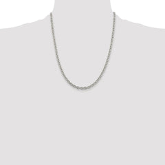 Sterling Silver Rhodium-plated 4.5mm Cable Chain