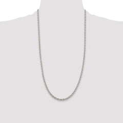Sterling Silver Rhodium-plated 4.5mm Cable Chain - 7