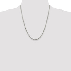 Sterling Silver Rhodium-plated Polished 2.9mm Domed Curb Chain - 7
