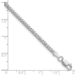 Sterling Silver Rhodium-plated Polished 2.9mm Domed Curb Chain
