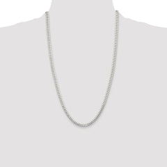 Sterling Silver Rhodium-plated Polished 5.7mm Domed Curb Chain - 7
