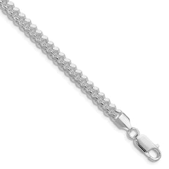 Sterling Silver Rhodium-plated Polished 5.7mm Domed Curb Chain - 8