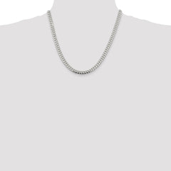 Sterling Silver 6.4mm Polished Domed Curb Chain - 5