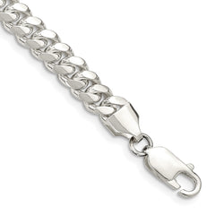 Sterling Silver 6.4mm Polished Domed Curb Chain - 7