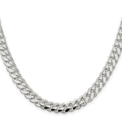 Sterling Silver 7.8mm Polished Domed Curb Chain - 7
