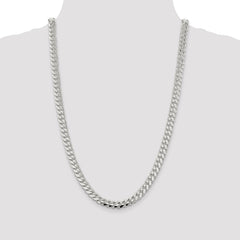 Sterling Silver 7.8mm Polished Domed Curb Chain - 6