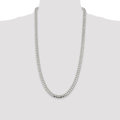 Sterling Silver 7.8mm Polished Domed Curb Chain - 7