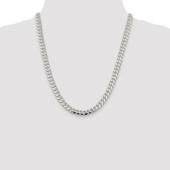Sterling Silver Rhodium-plated 7.8mm Polished Domed Curb Chain - 2