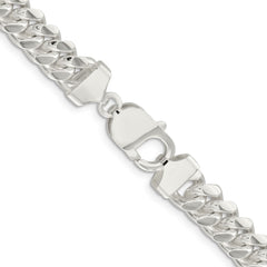 Sterling Silver 9mm Polished Domed Curb Chain - 8