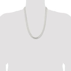 Sterling Silver 9mm Polished Domed Curb Chain - 8