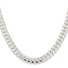 Sterling Silver Rhodium-plated 9mm Polished Domed Curb Chain - 3