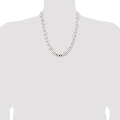 Sterling Silver Rhodium-plated 9mm Polished Domed Curb Chain - 3