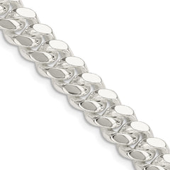 Sterling Silver 9mm Polished Domed Curb Chain - 8