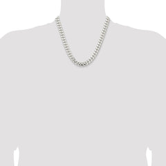 Sterling Silver 10.7mm Polished Domed Curb Chain - 4