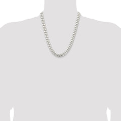 Sterling Silver 10.7mm Polished Domed Curb Chain