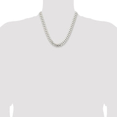 Sterling Silver Rhodium-plated 10.7mm Polished Domed Curb Chain - 4
