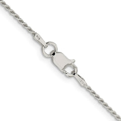 Sterling Silver 1.2mm Diamond-cut Rope Chain - 9
