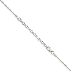 Sterling Silver 1.2mm Diamond-cut Rope Chain w/2in ext.