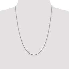 Sterling Silver Rhodium-plated 1.5mm Diamond-cut Rope Chain - 5