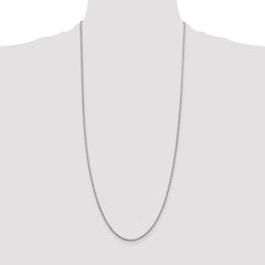 Sterling Silver Rhodium-plated 1.7mm Diamond-cut Rope Chain - 6