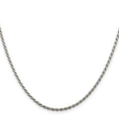 Sterling Silver 1.85mm Diamond-cut Rope Chain - 6