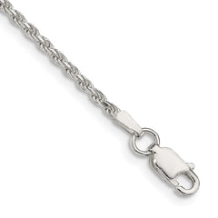 Sterling Silver 1.85mm Diamond-cut Rope Chain Anklet - 2