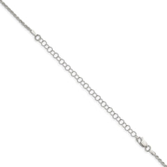 Sterling Silver 1.85mm Diamond-cut Rope Chain w/4in ext.