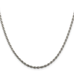 Sterling Silver 2.25mm Diamond-cut Rope Chain - 3
