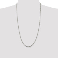 Sterling Silver 2.25mm Diamond-cut Rope Chain - 2