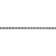 Sterling Silver Rhodium-plated 2.25mm Diamond-cut Rope Chain - 2