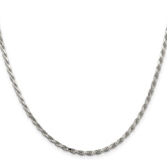 Sterling Silver 2.5mm Diamond-cut Rope Chain - 4