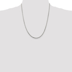 Sterling Silver 2.5mm Diamond-cut Rope Chain - 2