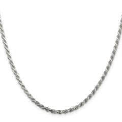 Sterling Silver 2.75mm Diamond-cut Rope Chain w/4in ext.