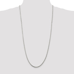 Sterling Silver 2.75mm Diamond-cut Rope Chain - 11