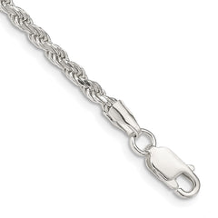Sterling Silver 2.75mm Diamond-cut Rope Chain - 6