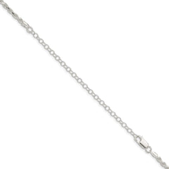 Sterling Silver 2.75mm Diamond-cut Rope Chain w/4in ext.